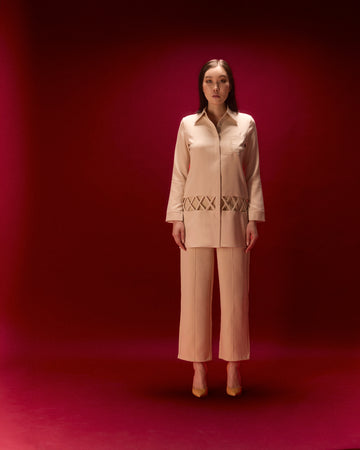 Shi Crepe Shirt & Straight Leg Trouser Set