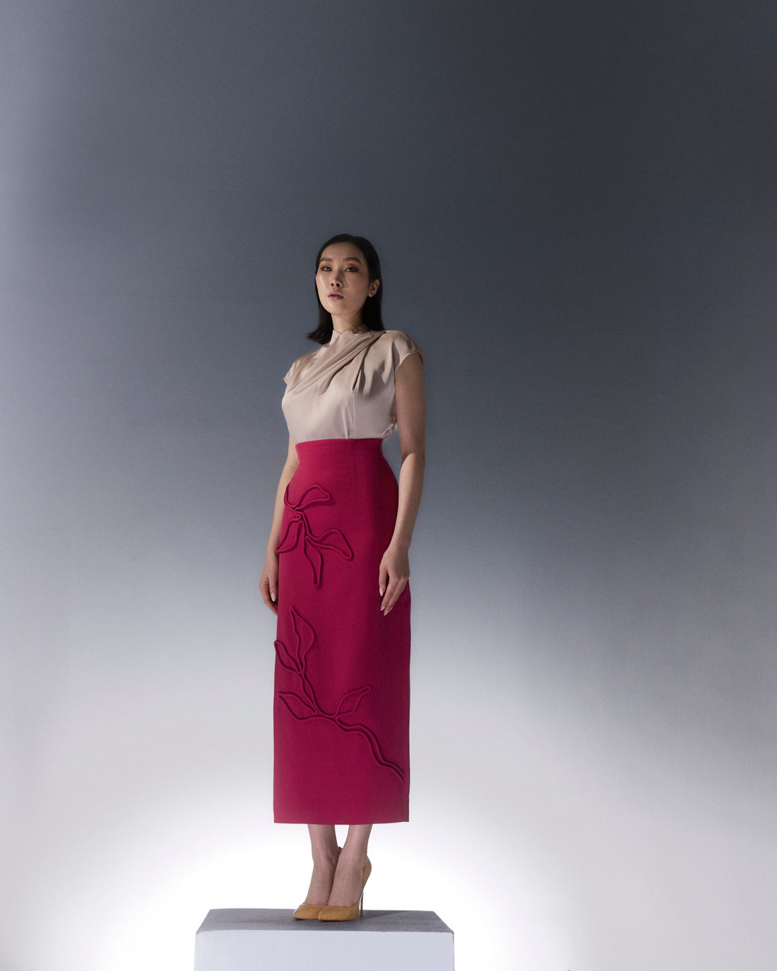 Sakura Satin Top & Skirt Set